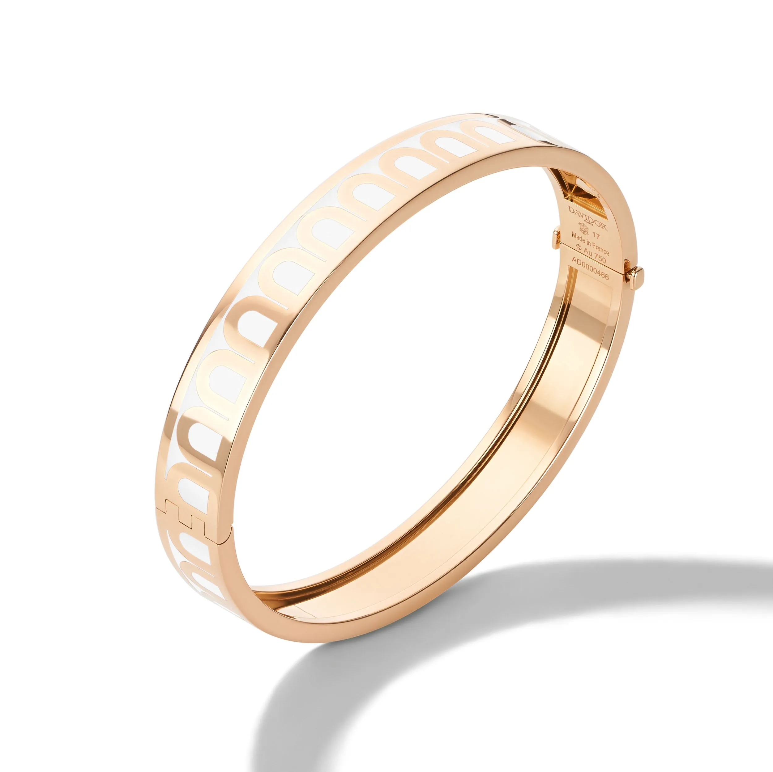 L'Arc de DAVIDOR Bangle MM, 18k Rose Gold with Lacquered Ceramic