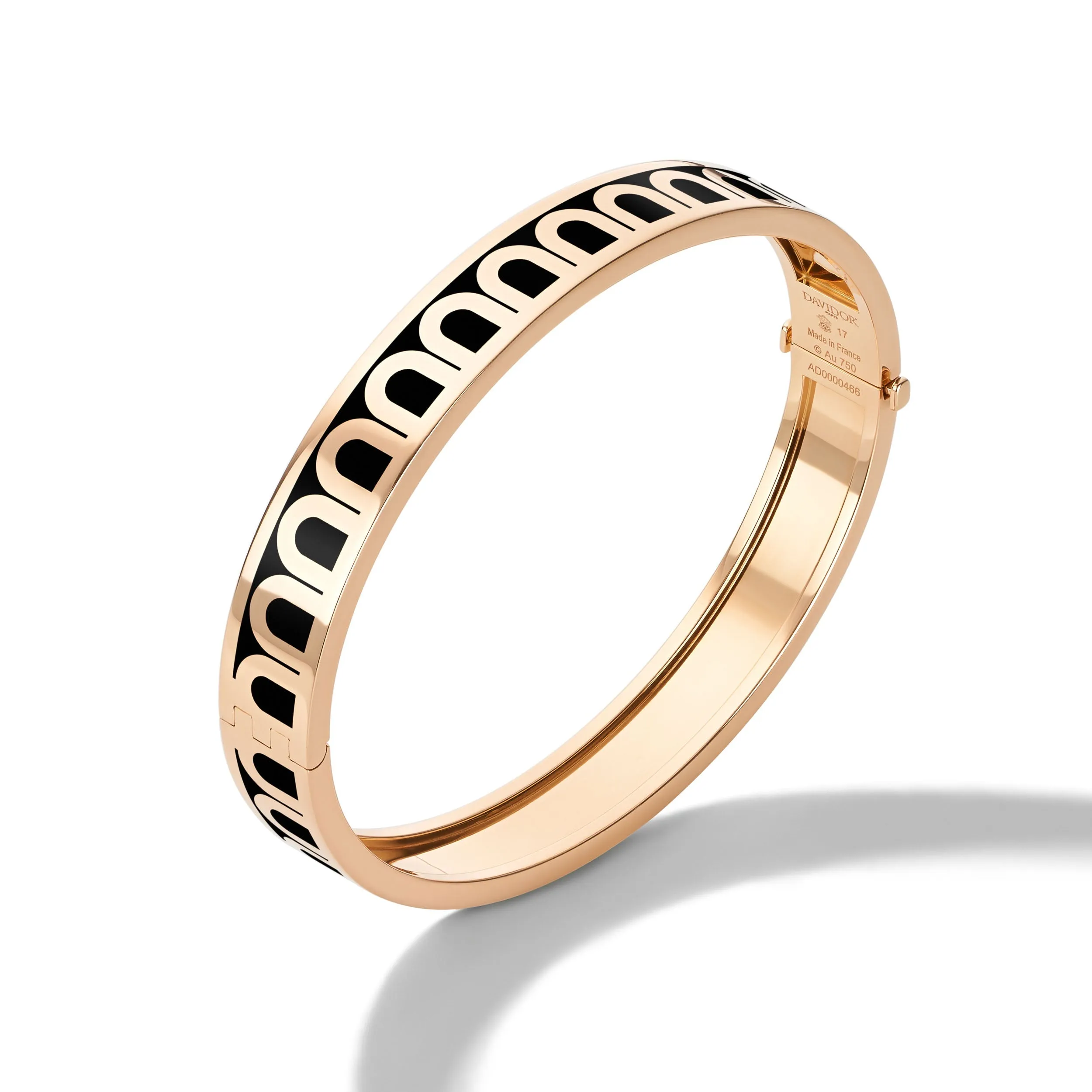 L'Arc de DAVIDOR Bangle MM, 18k Rose Gold with Lacquered Ceramic