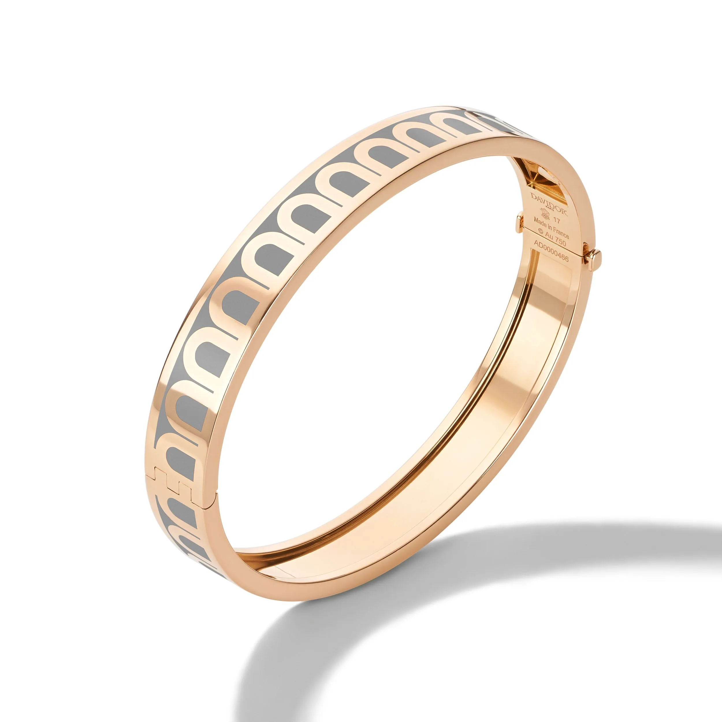 L'Arc de DAVIDOR Bangle MM, 18k Rose Gold with Lacquered Ceramic