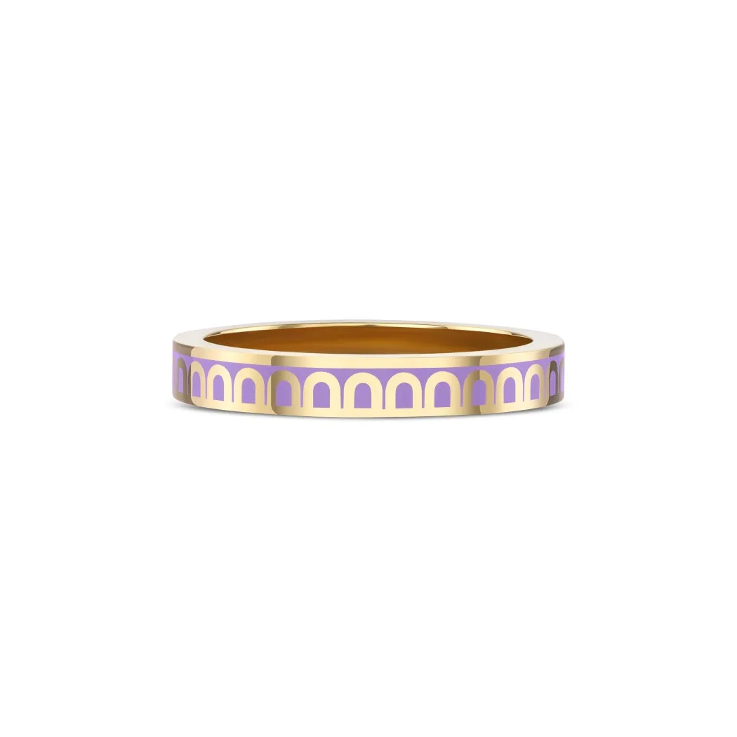 L'Arc de DAVIDOR Ring PM, 18k Yellow Gold with Lavande Lacquered Ceramic