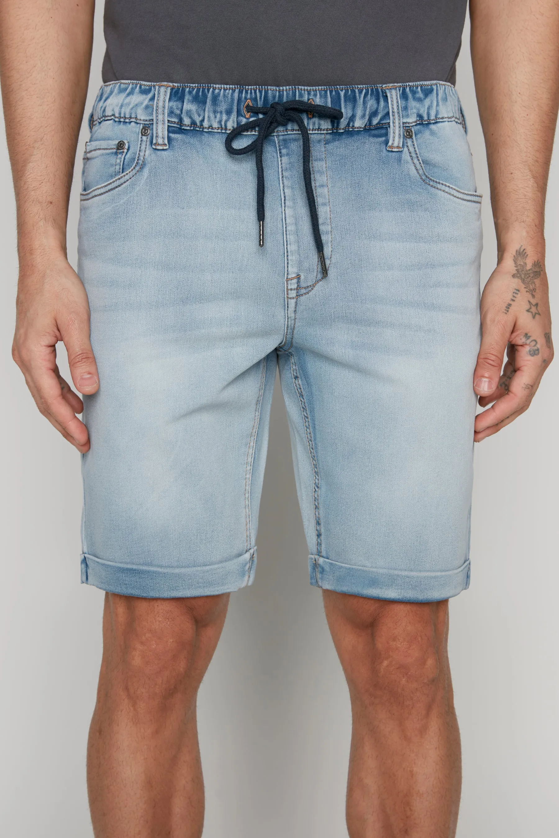 LENNON - Mens Rolled-Up Shorts - Vintage Blue