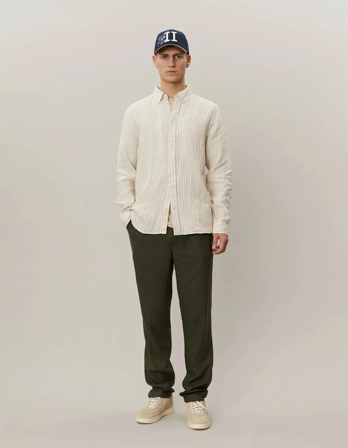 Les Deux Kristian Linen B.D. Shirt - Sand