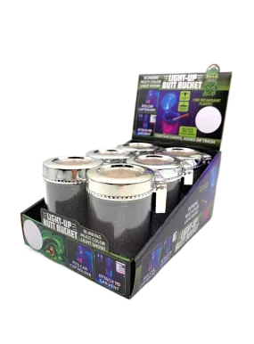 Light Show Butt Bucket Ashtray with Multi-Color LED Lights - 6 Pieces Per Retail Ready Display 23532