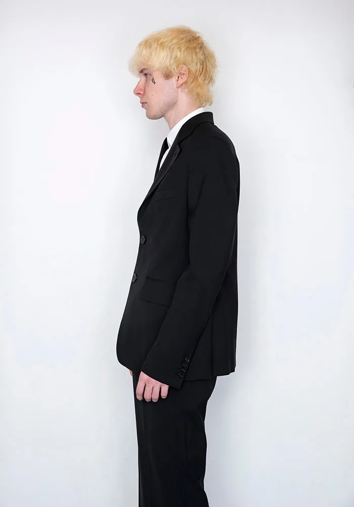 LU'U DAN MJ006_LW 70'S LIGHT WOOL BLAZER BLACK