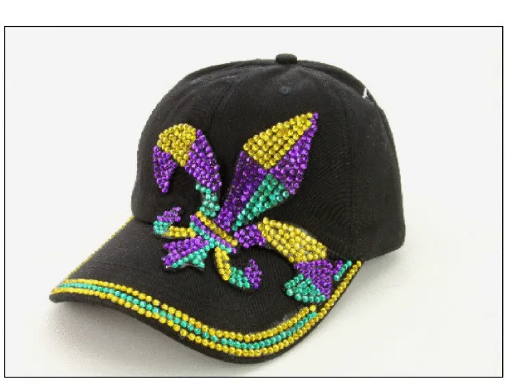 Mardi Gras Fleur de Lis Sequin Cap (Two Colors)