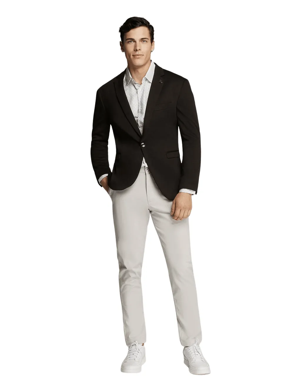 Men's Black Trendy Slim Fit Sport Jacket/Blazer