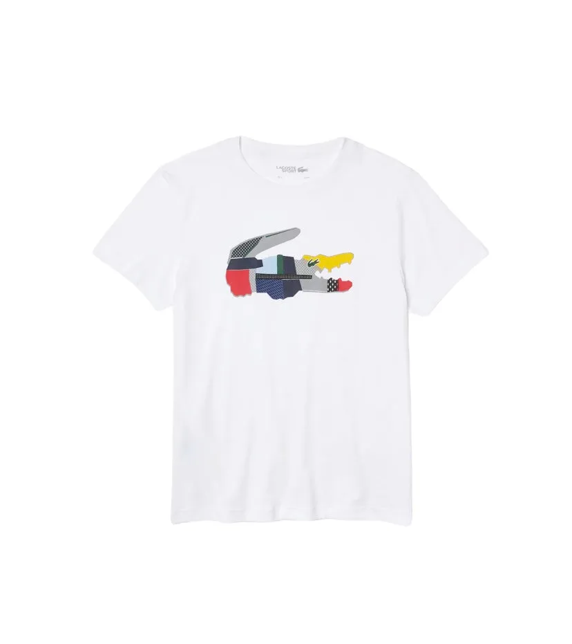 Men's Lacoste SPORT Patchwork Crocodile Print Cotton T-shirt