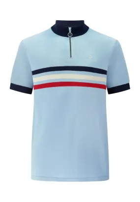 Merc Men's Brooke Knitted Cycle Polo Shirt Sky Blue