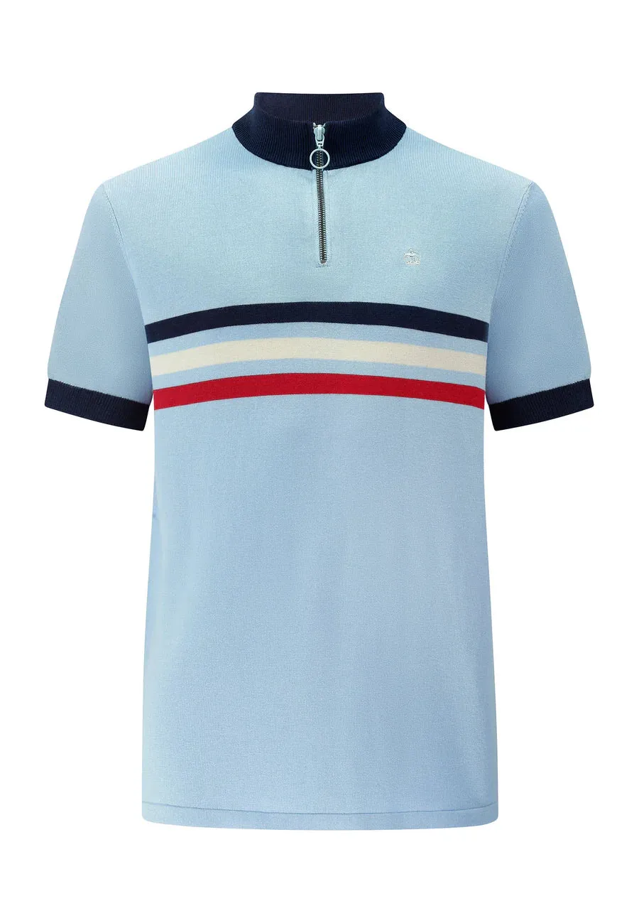 Merc Men's Brooke Knitted Cycle Polo Shirt Sky Blue