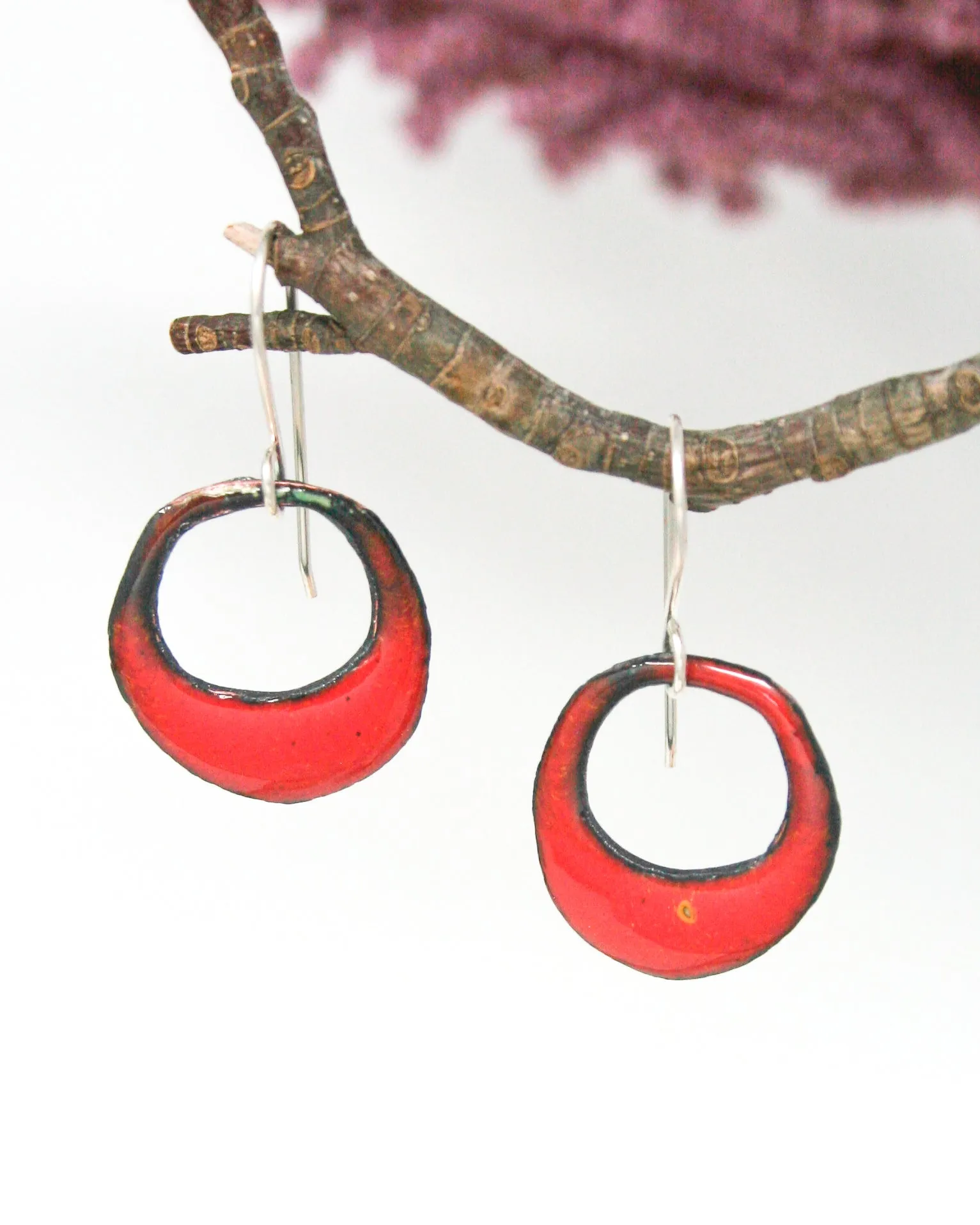 Mini Batik earrings- fire [ready to ship]