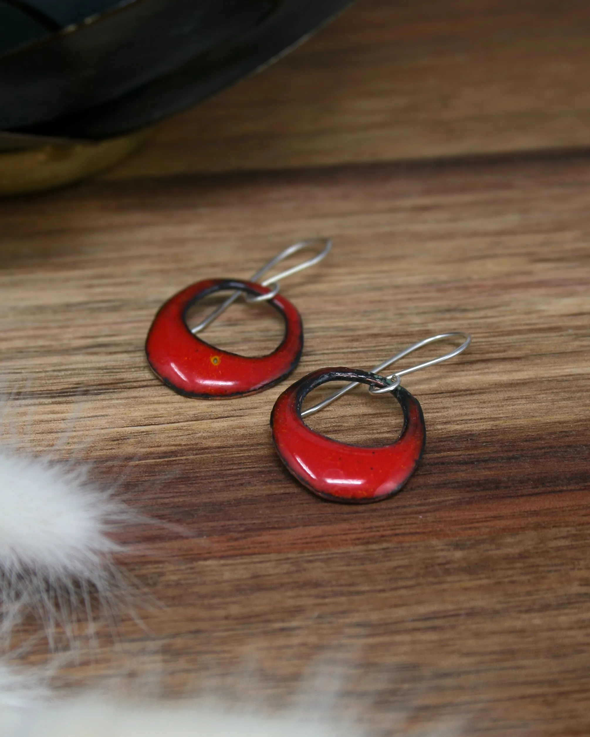 Mini Batik earrings- fire [ready to ship]