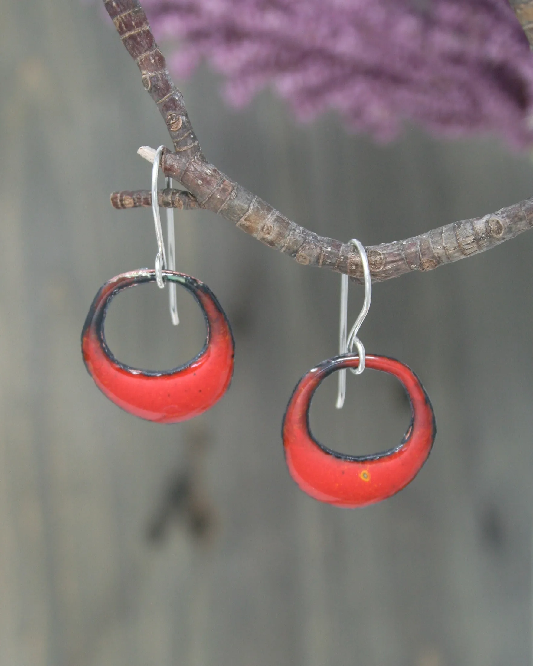 Mini Batik earrings- fire [ready to ship]