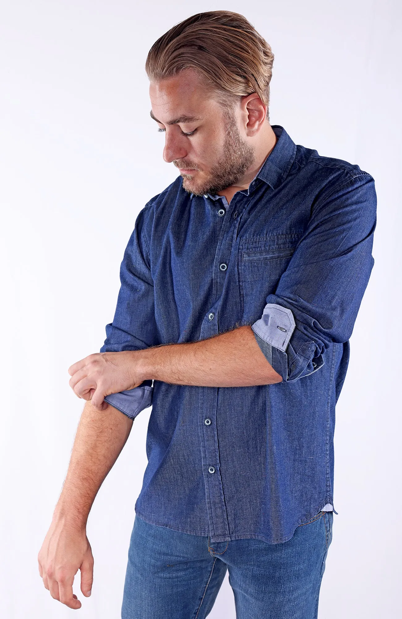 MITCHELL | 100% Cotton Slub Chambray Shirt