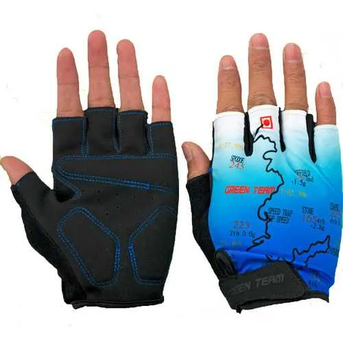 Mountain Cycling Gloves  Half Finger Bike Motocross Sports Bicycle Map Print Motorcycle Mitten