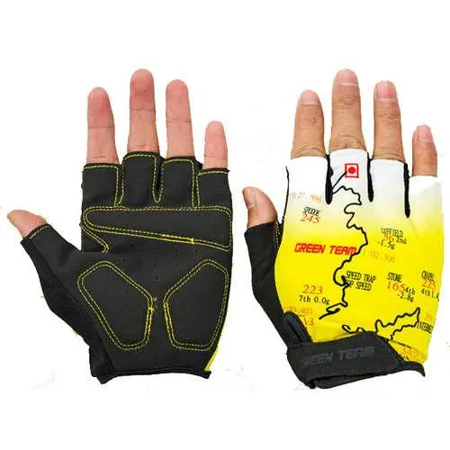 Mountain Cycling Gloves  Half Finger Bike Motocross Sports Bicycle Map Print Motorcycle Mitten