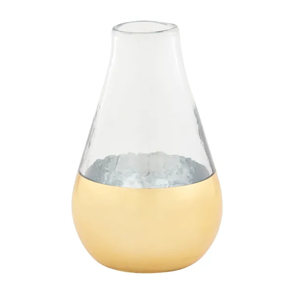 Mudpie Glass & Hammered Texture Gold Vase