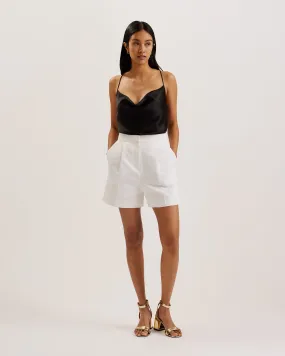 Musubsh High Waisted Tailored Pleated Shorts White