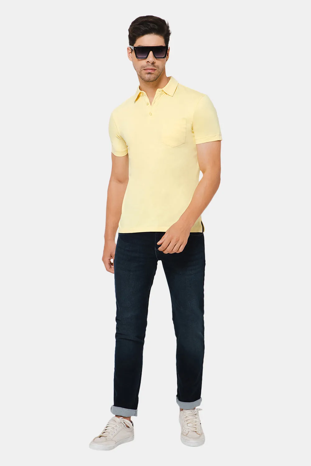 Naidu Hall Enhance Polo Tshirt Cotton - Yellow - S420