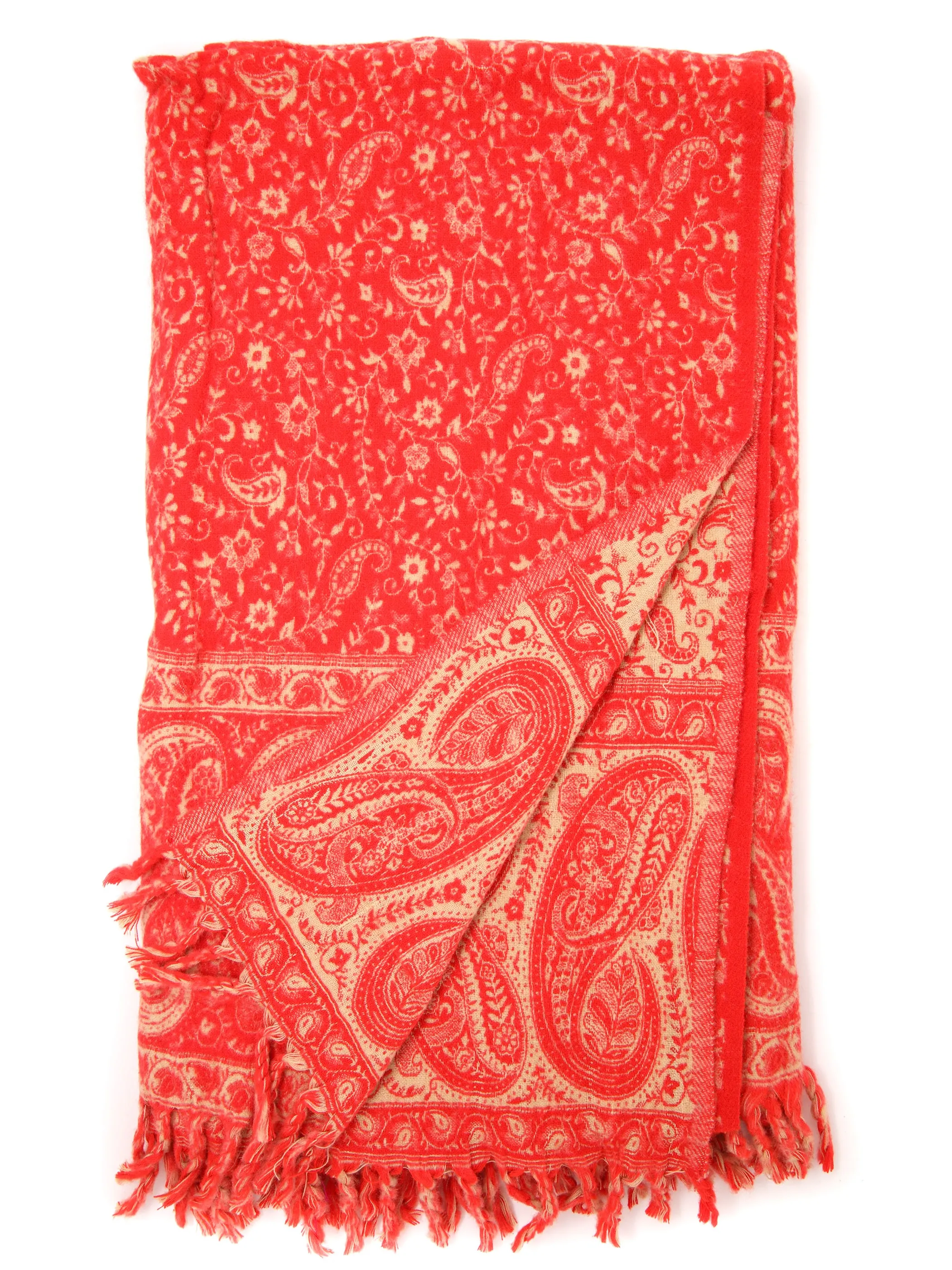 Natalie Red Orange Tibet Shawl