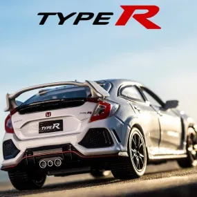 New 1:32 Honda Civic Type R Car Model Alloy Racing Sound And Light Toy Car Simulation Car Model Decoration Boy Gift Collection