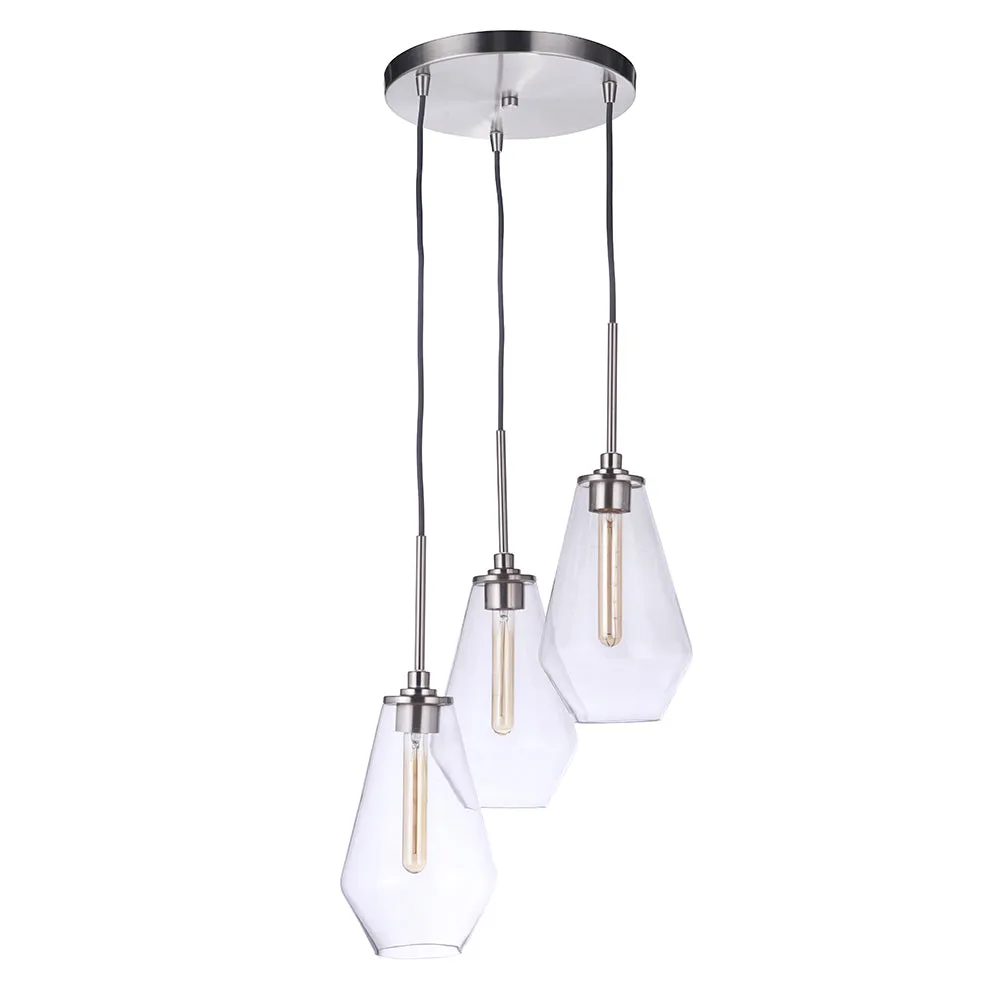 Nimbus 3 Light Pendant - Satin Nickel