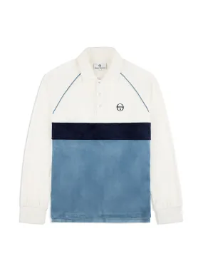 Noci Velour Long Sleeve Polo- Gardenia