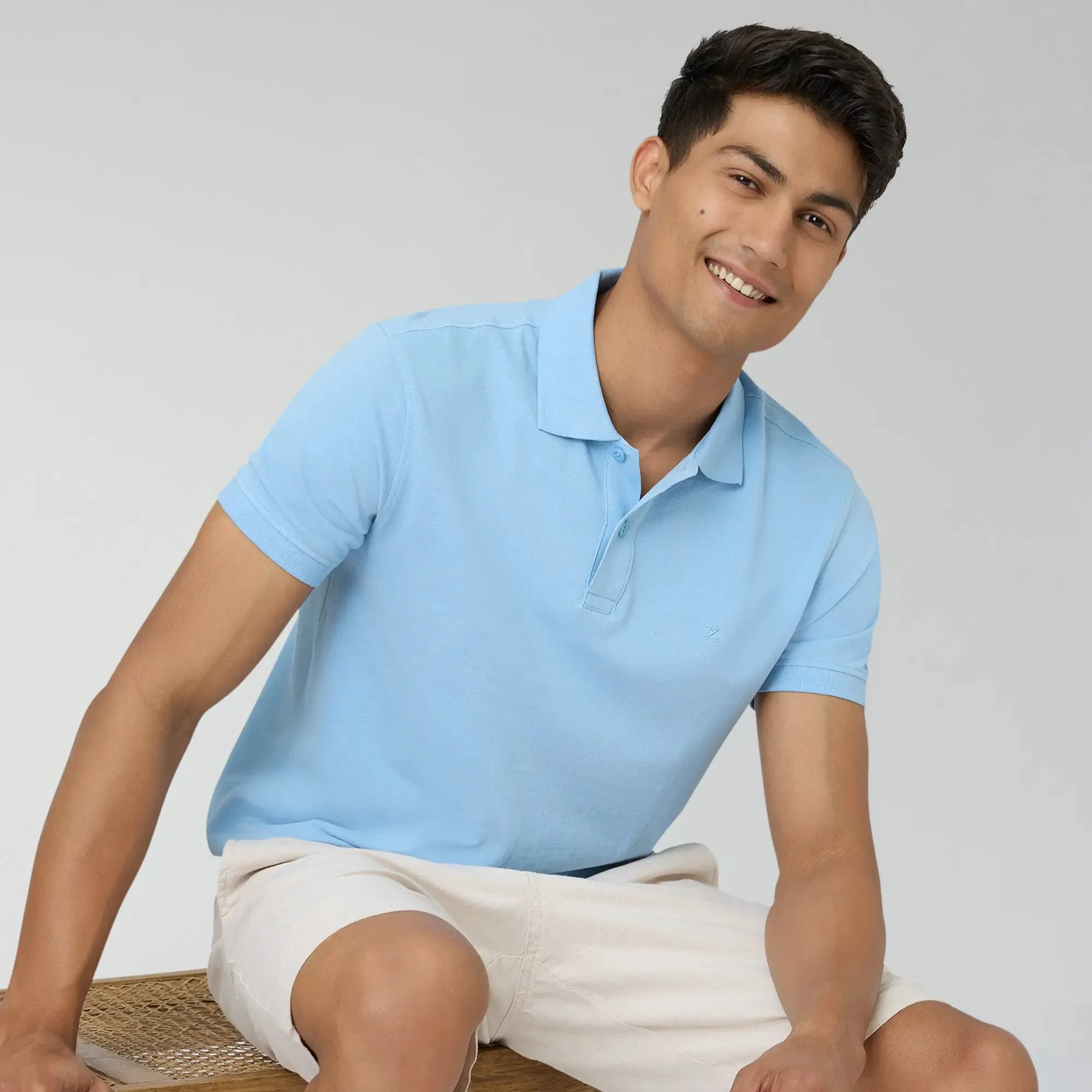 Nova Combed Cotton Polo T-shirts Sky Blue