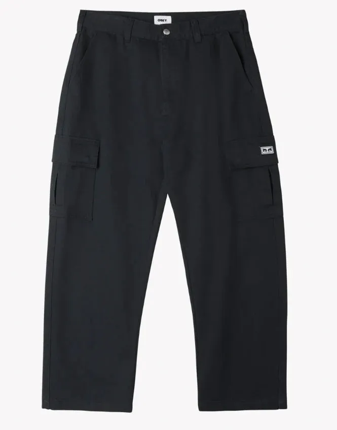 Obey Bigwig Baggy Twill Cargo Pants Black