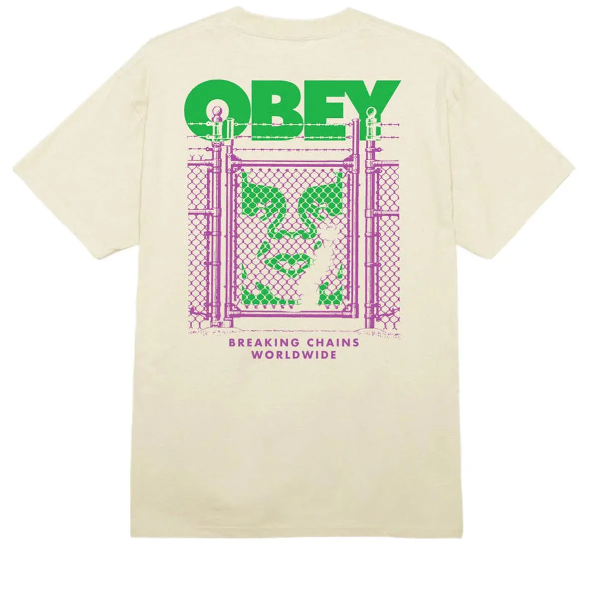 Obey Chain Link Fence Icon Tee Cream