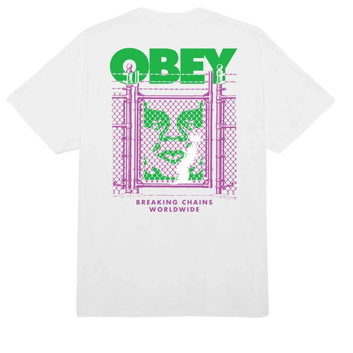 Obey Chain Link Fence Icon Tee White