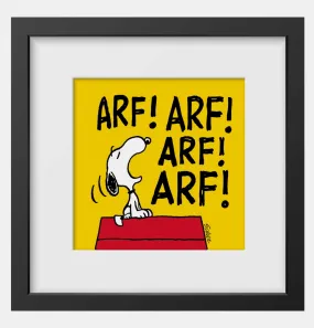 Peanuts Arf Framed Handmade Print