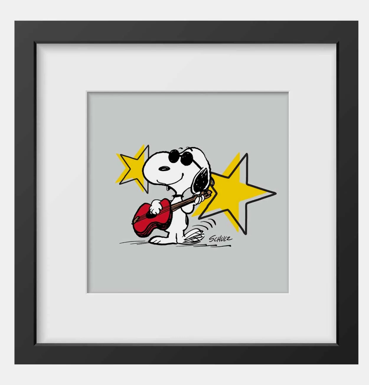 Peanuts Rock Star Framed Handmade Print