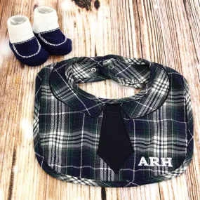 Personalized Baby Boy's Bib & Booties Set