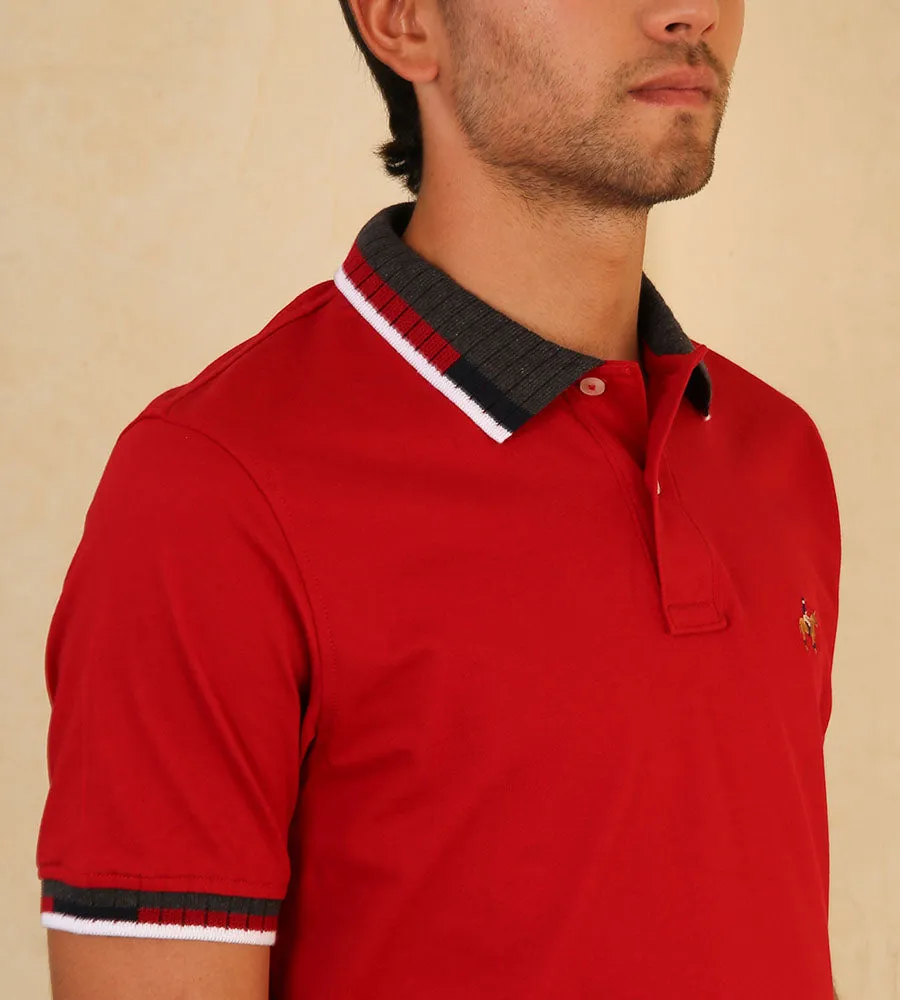 Polo Contraste Color Rojo Ref. 130150624