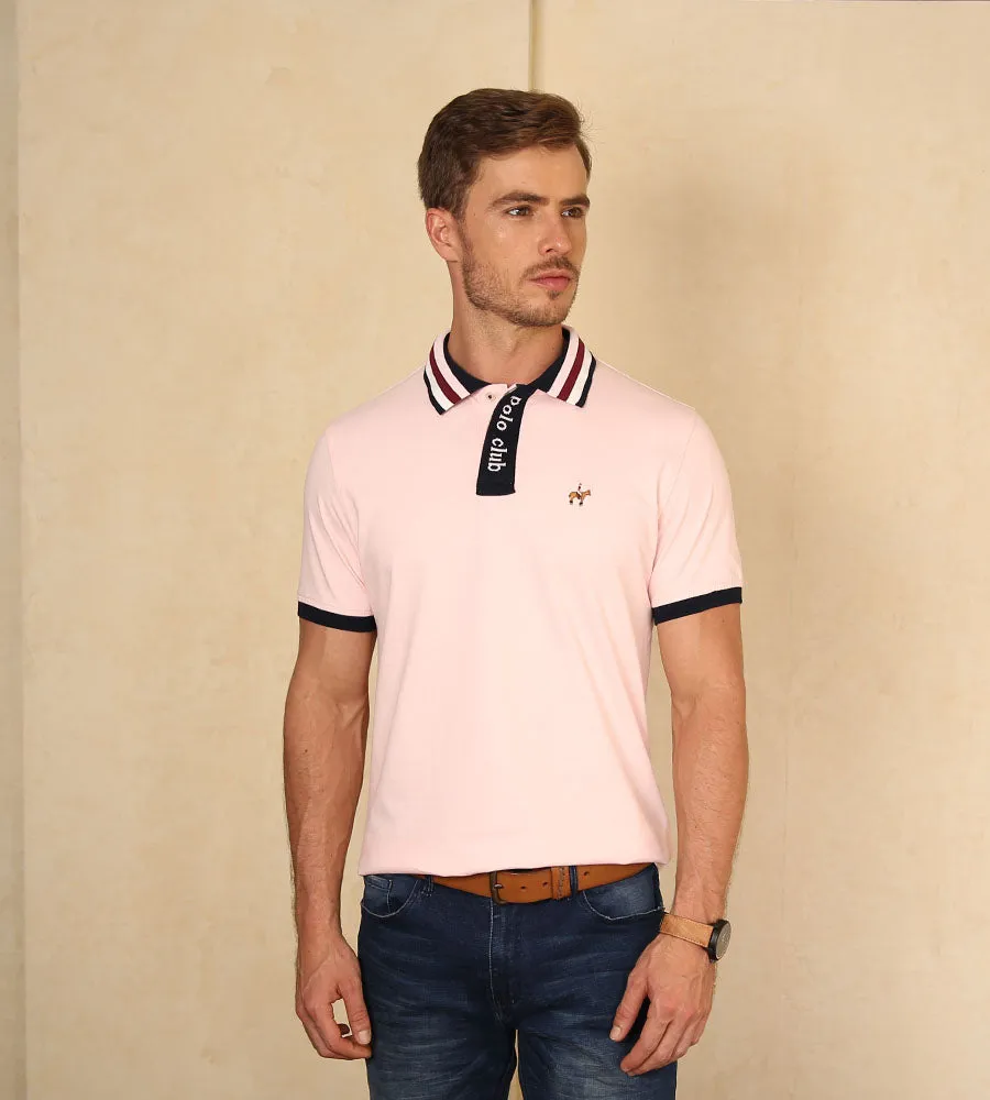 Polo Contraste Color Rosado Claro Ref. 130181223