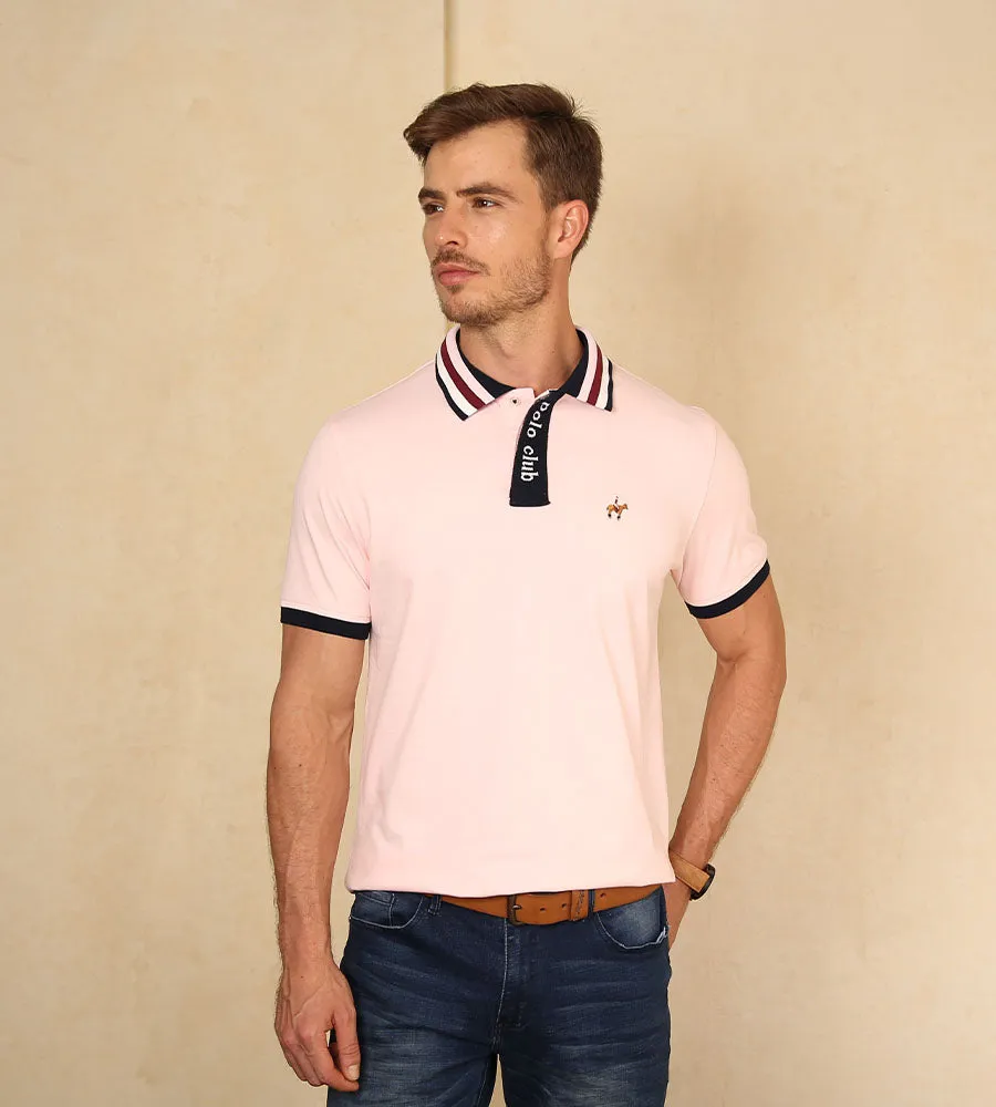 Polo Contraste Color Rosado Claro Ref. 130181223