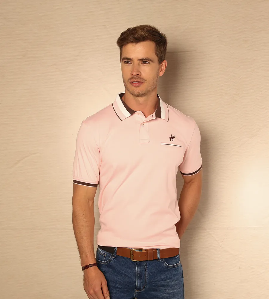 Polo Contraste Rosado Claro Ref. 130030424