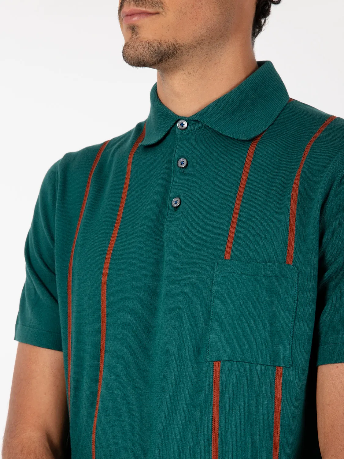 Polo Donald cotone verde / coccio