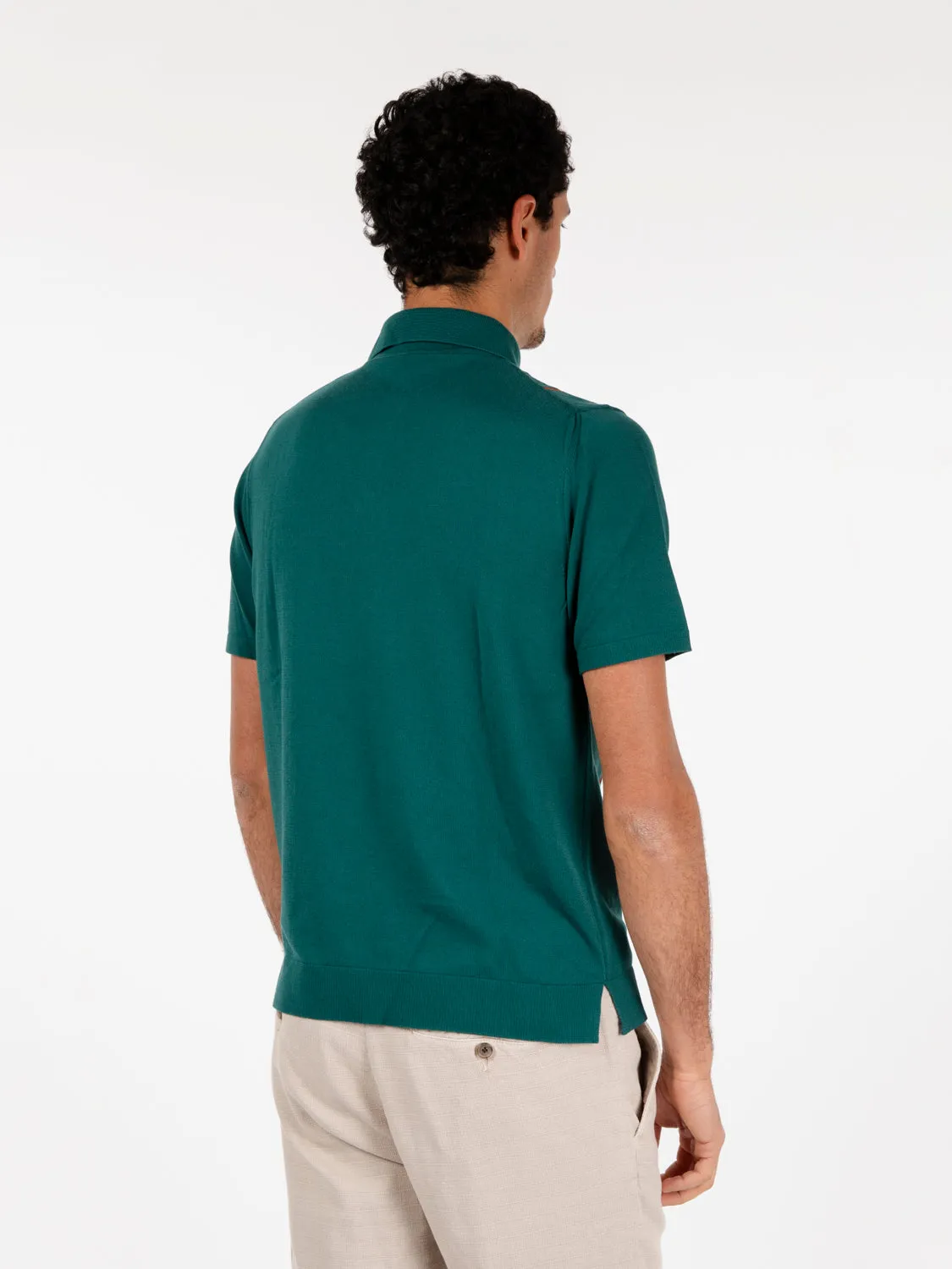 Polo Donald cotone verde / coccio