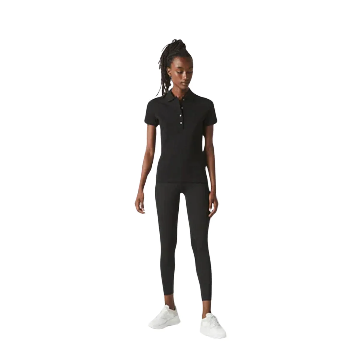 Polo Donna Lacoste Slim Fit Nero