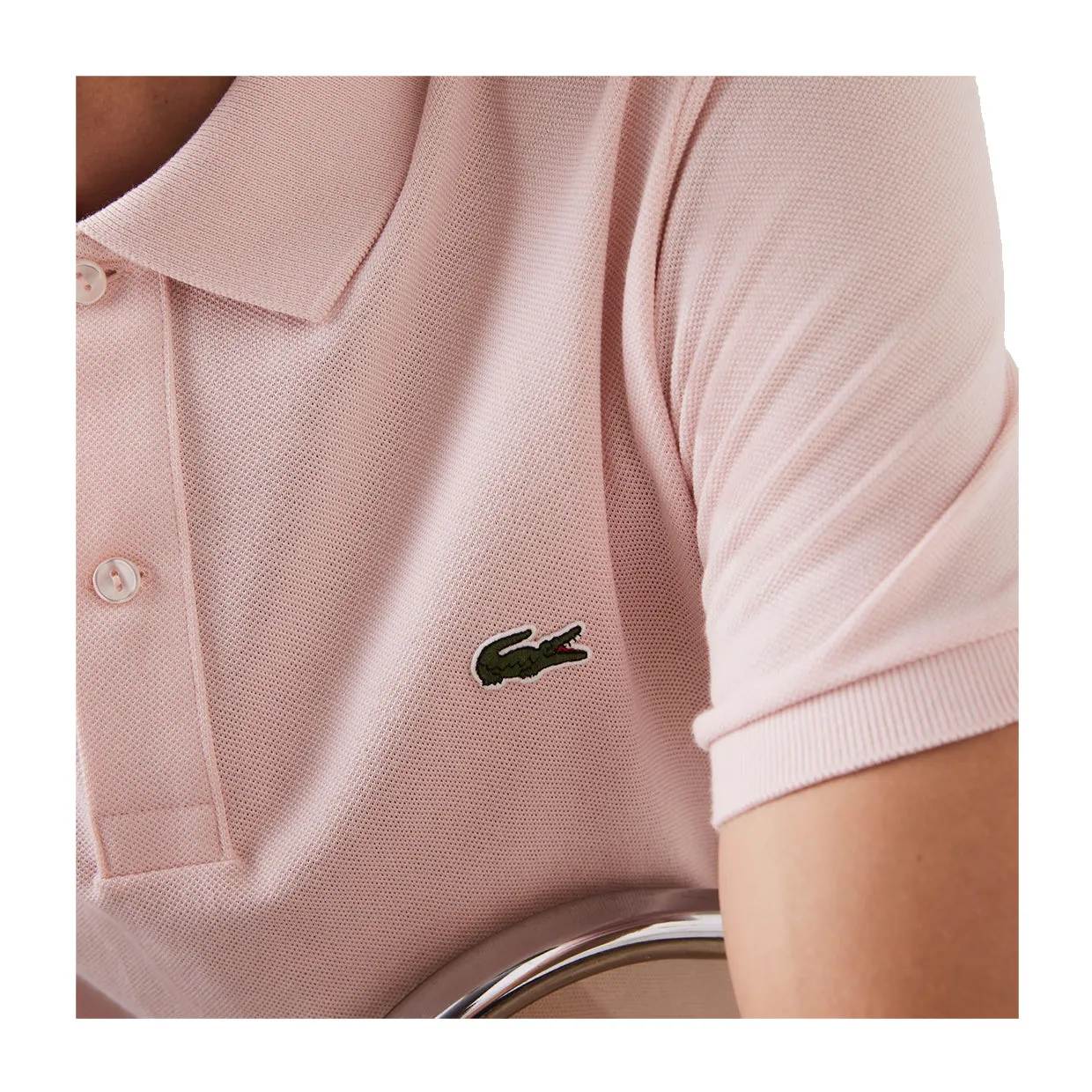 Polo Lacoste Slim Fit Rosa Chiaro