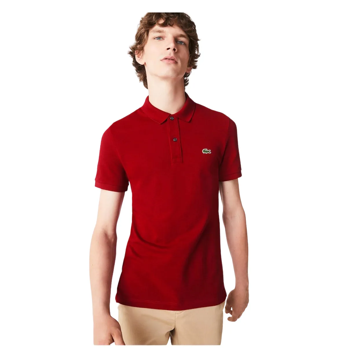 Polo Uomo Lacoste Slim Fit Bordeaux