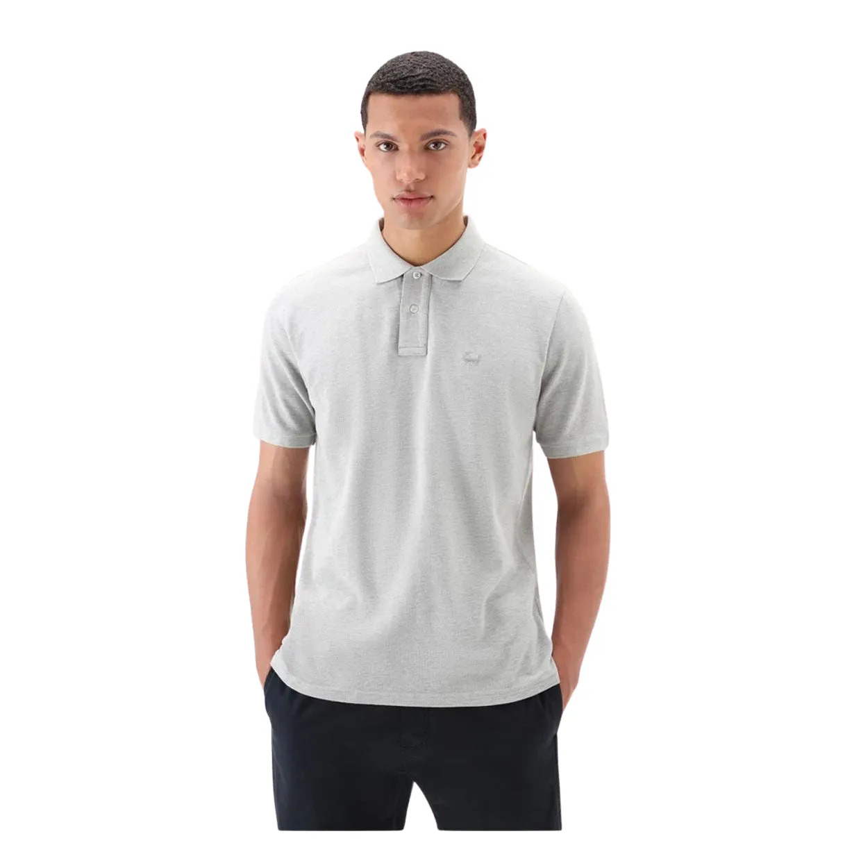 Polo Uomo Woolrich American Grigio Melange