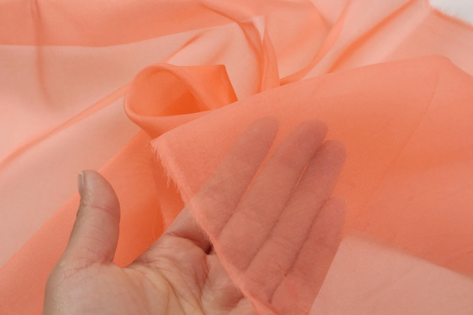 Premium Organza Silk - Salmon Pink