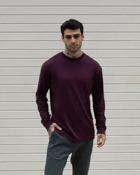 Premium Pima Long Sleeve Tee - Italian Plum