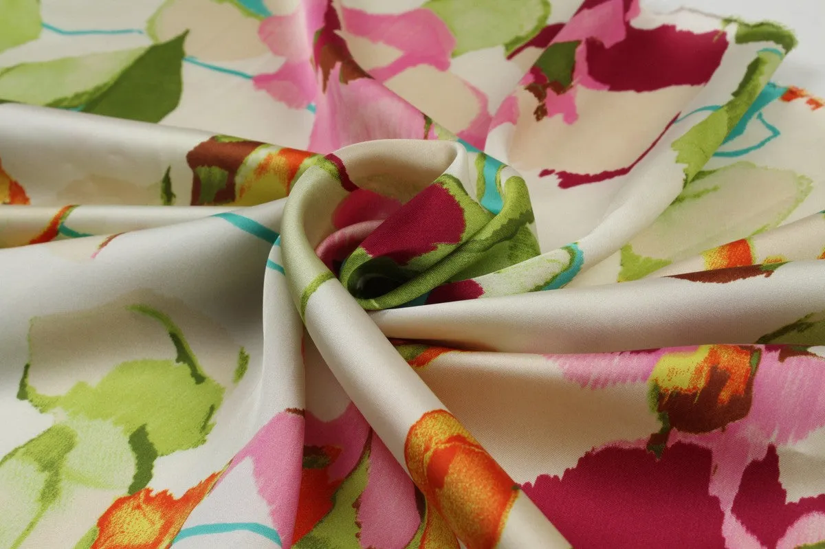 Printed Polyester Satin - Floral Print