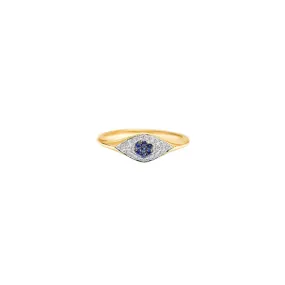 Protection - 18K Yellow Gold Mini Evil Eye Ring