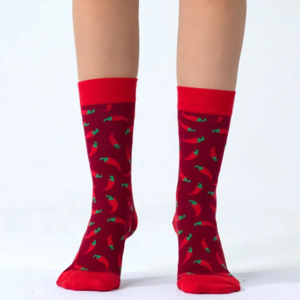 Red Hot Chili Pepper Socks Burgundy (Unisex)