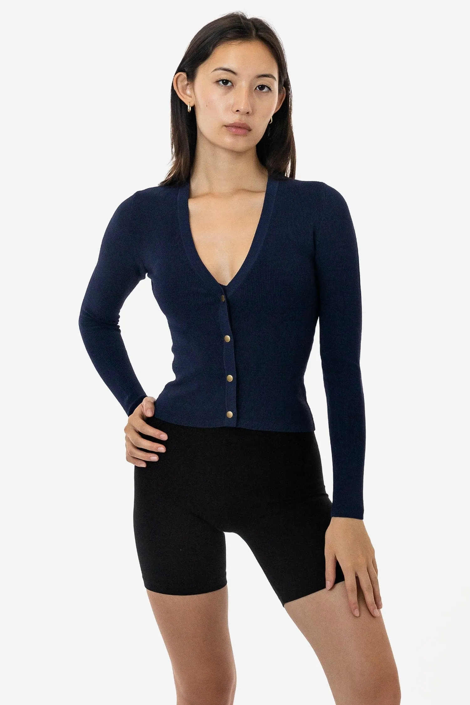 RFK218 - Viscose Nylon V-Neck Cardigan