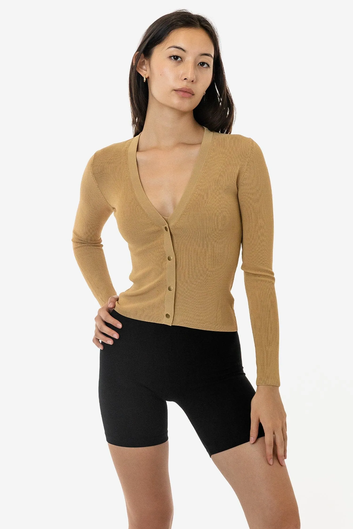 RFK218 - Viscose Nylon V-Neck Cardigan